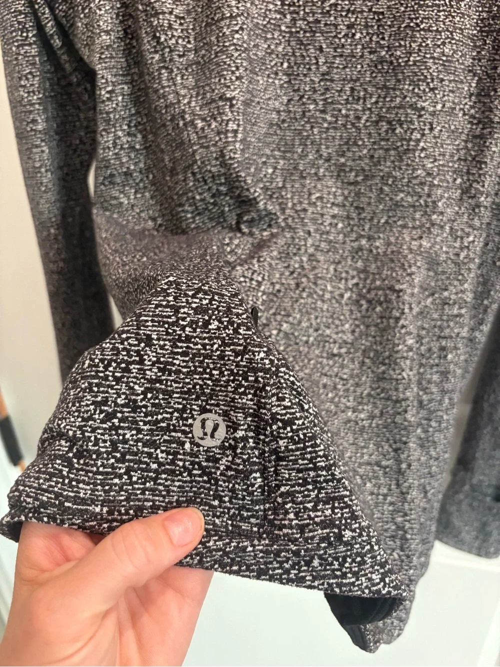 lululemon athletica Marled Black & White Crewneck Sweater